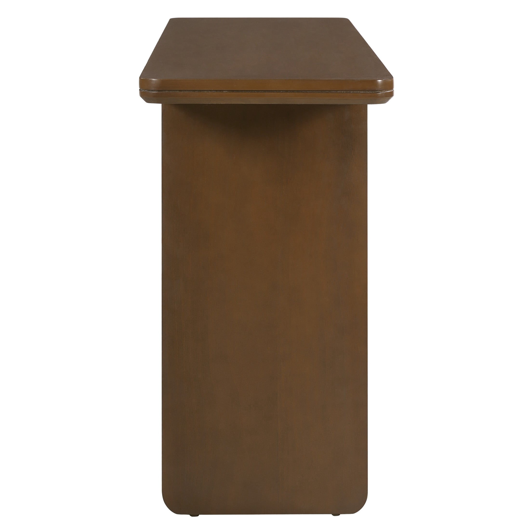Christopher Knight Home 55" Modern Rectangle Rounded Edge Console Table, MDF Wood, Walnut