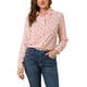 thumbnail image 1 of CAMISA DE BOTÓN PARA MUJER INSPIRE CHIC Estampado Floral Diminuto Manga Larga Cuello de Punta Top de Oficina M Rosa Claro, 1 of 8