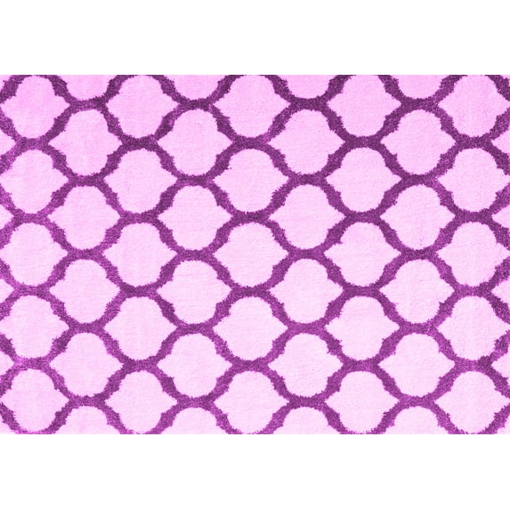 Ahgly Company Indoor Rectangle Trellis Pink Contemporary Area Rugs, 8' x 12'