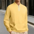 thumbnail image 6 of cocolona Mens Quarter Zip Pullover Sweatshirts Fall Winter Long Sleeve Stand Collar Shirts Fashion Casual Loose Tops with Pockets, 6 of 6