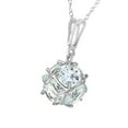 thumbnail image 2 of Galaxy Gold GG 14K White Gold Natural Aquamarines Pendant Necklace - March Birthstone - Courage & Clarity - 16" to 24" - Fine Jewelry for Women, 2 of 3