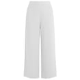 thumbnail image 5 of ClodeEU Women's High Waisted Linen Wide Leg Pants,Casual Elastic Waist Trousers with Pockets White,Women's Plus L, 5 of 8