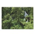 thumbnail image 1 of Rainforest Cutting Board, Forest Waterfall River Tourist Attraction Tropical Lands Theme Exotic Print, Decorative Tempered Glass Cutting and Serving Board, Large Size, Green, by Ambesonne, 1 of 1