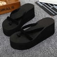 thumbnail image 3 of Rhewides Summer Beach Wedge Flops Women Sandals Flops Slippers Size 40 (Black), 3 of 11