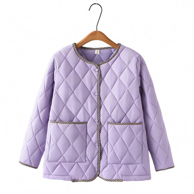 Parkas de manga larga para mujer, chaquetas acolchadas cálidas para mujer, chaqueta acolchada lisa de manga larga con estampado floral, abrigos con bolsillos, blusa para mujer