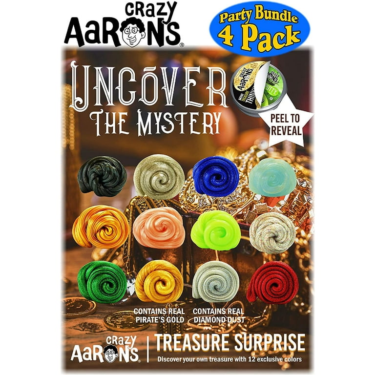 Crazy Aaron s Thinking Putty Mini Tins Treasure Surprise Peel to Reveal Collect All 12 Colors Gift Set Party Bundle 4 Pack .47oz Each Items are