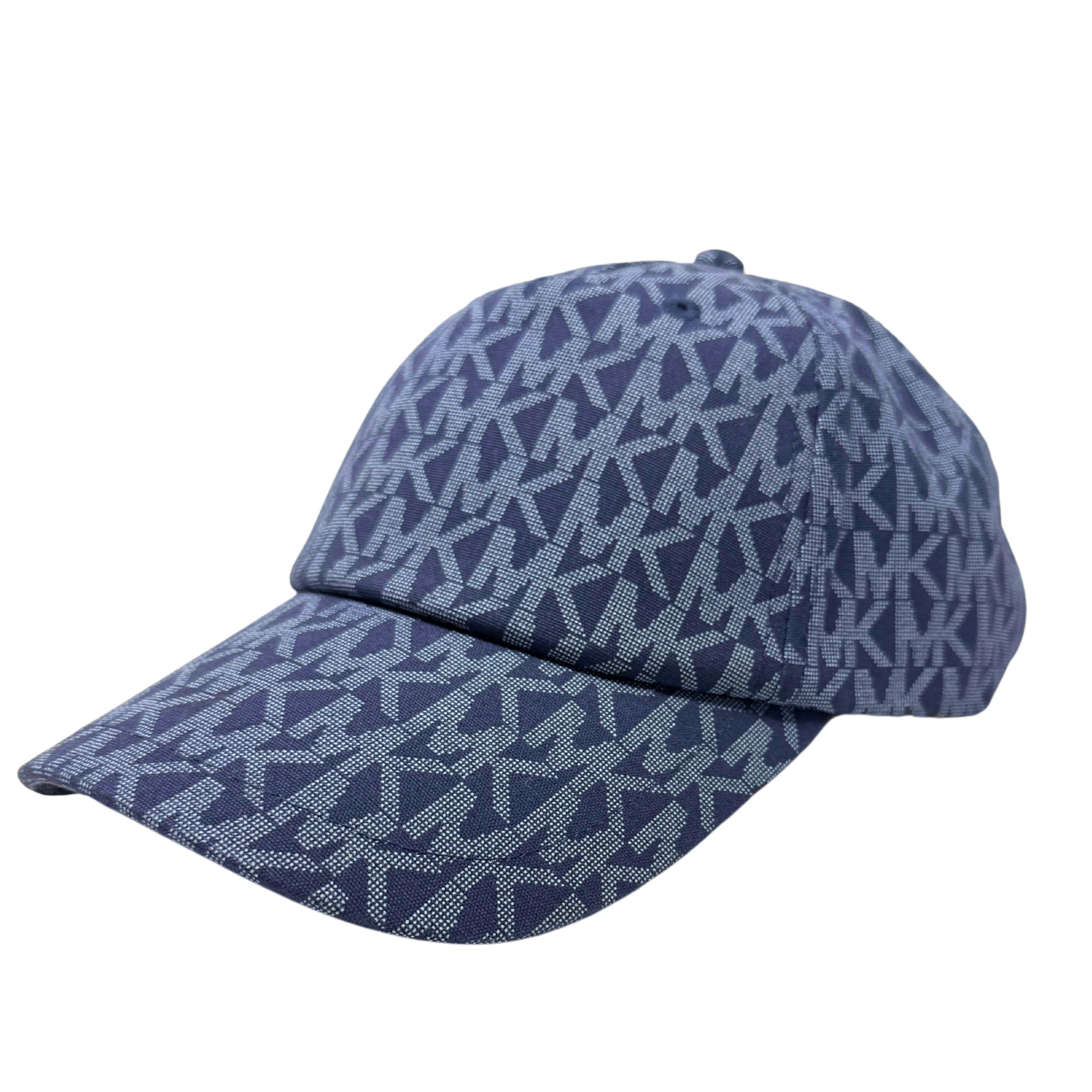 Michael Kors Denim MK Logo Baseball Cap in Blue Buy Michael Kors Blue MK Signature Monogram Baseball Hat in  main image 3
