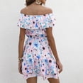 thumbnail image 4 of HIMIWAY Summer Dresses for Women 2023 Fashion Women Spring and Summer Printing Irregularity Short Sleeve Tunic Dresses Sun Dress Pink XL, 4 of 5