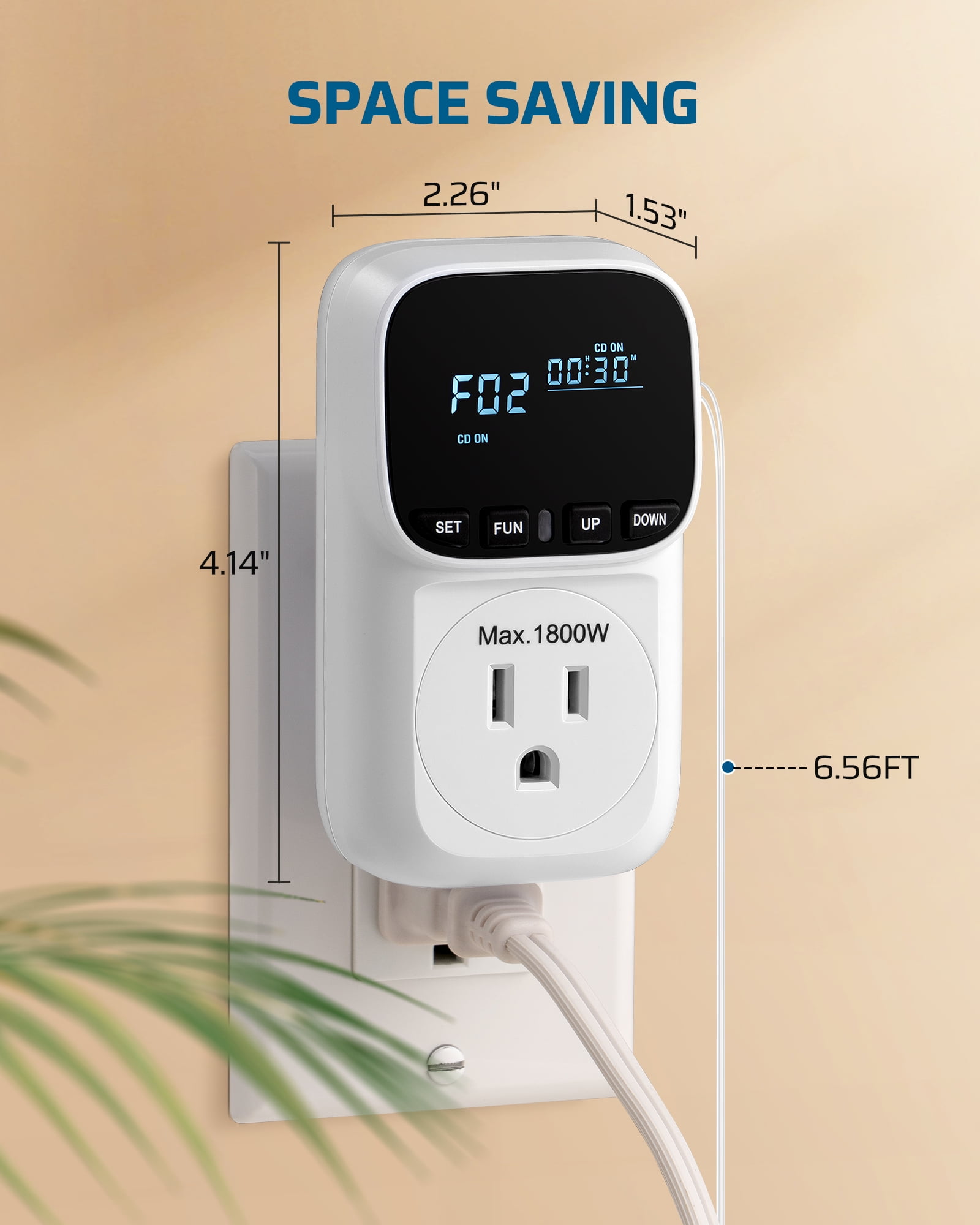 DEWENWILS Digital Temperature Controller, Heavy Duty 15A/1800W Thermostat Outlet Plug, VA Display Heating Cooling Control Timer, -40℉~210℉