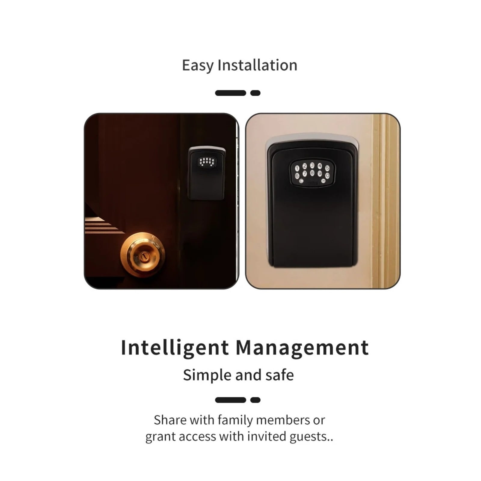 Smart Key Lock Box Wall Mounted Aluminum Alloy Key Safe Box Weatherproof With Code Key Storage Lock Box Indoor Outdoor ,Strong Construction