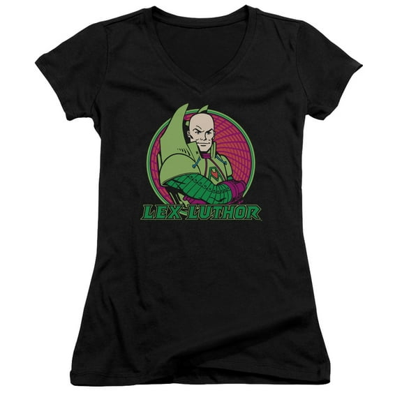 DC Comics Lex Luthor Junior Women's V-Neck T-Shirt Black
