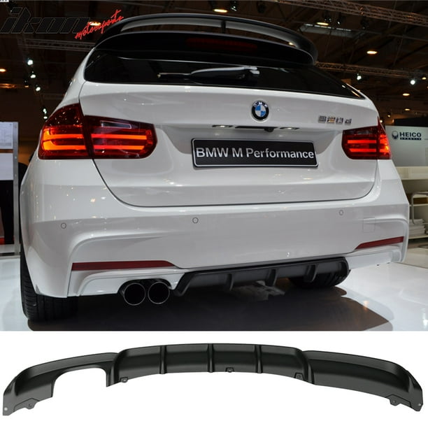 Ikon Motorsports Compatible With 12 18 Bmw F30 Mt M Sport Rear Bumper Diffuser Twin Muffler Single Out Walmart Com Walmart Com