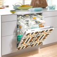 thumbnail image 2 of Yayeee Magnetic Dishwasher Cover for The Front Decoration Home Kitchen Machine Sticker Protector, Beige Geometric, 2 of 6