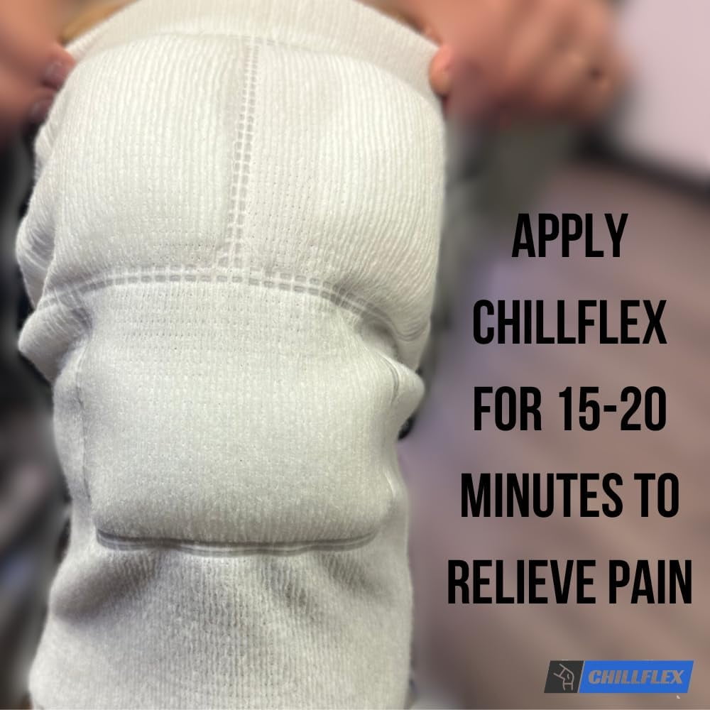 Chillflex Reusable Ice Pack Sleeves for Knee - 2 Pack Compression Sleeves for Knee Pain Relief  - Great For Tendonitis, ACL, Patella, Post-Surgery Relief - Enhances Mobility & Recovery
