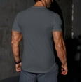 thumbnail image 3 of Fanxing Muscle T Shirts for Men V Neck TShirts Slim Fit Short Sleeve Tees Dark Gray,M, 3 of 8