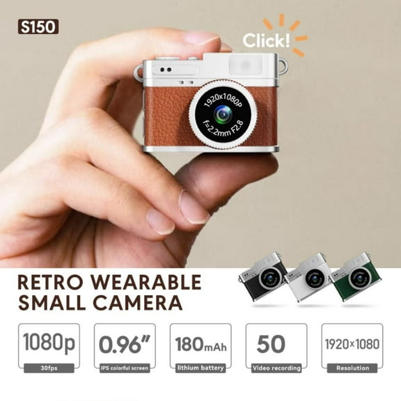 Retro Portable 8GB Mini Camera, Compact Ultra-Small HD Video Camera, 0.96" Screen, Featuring 1080P HD Video Recording.