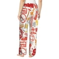 thumbnail image 3 of Xecao Firefighter Icons Women's Straight Lounge Pajama Pants: The Epitome of Relaxed Sleepwear, 3 of 9