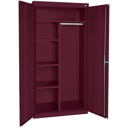 Elite Series Combination Cabinet with Adjustable Shelves, 36"W x 18"D x 78"H, Burgundy