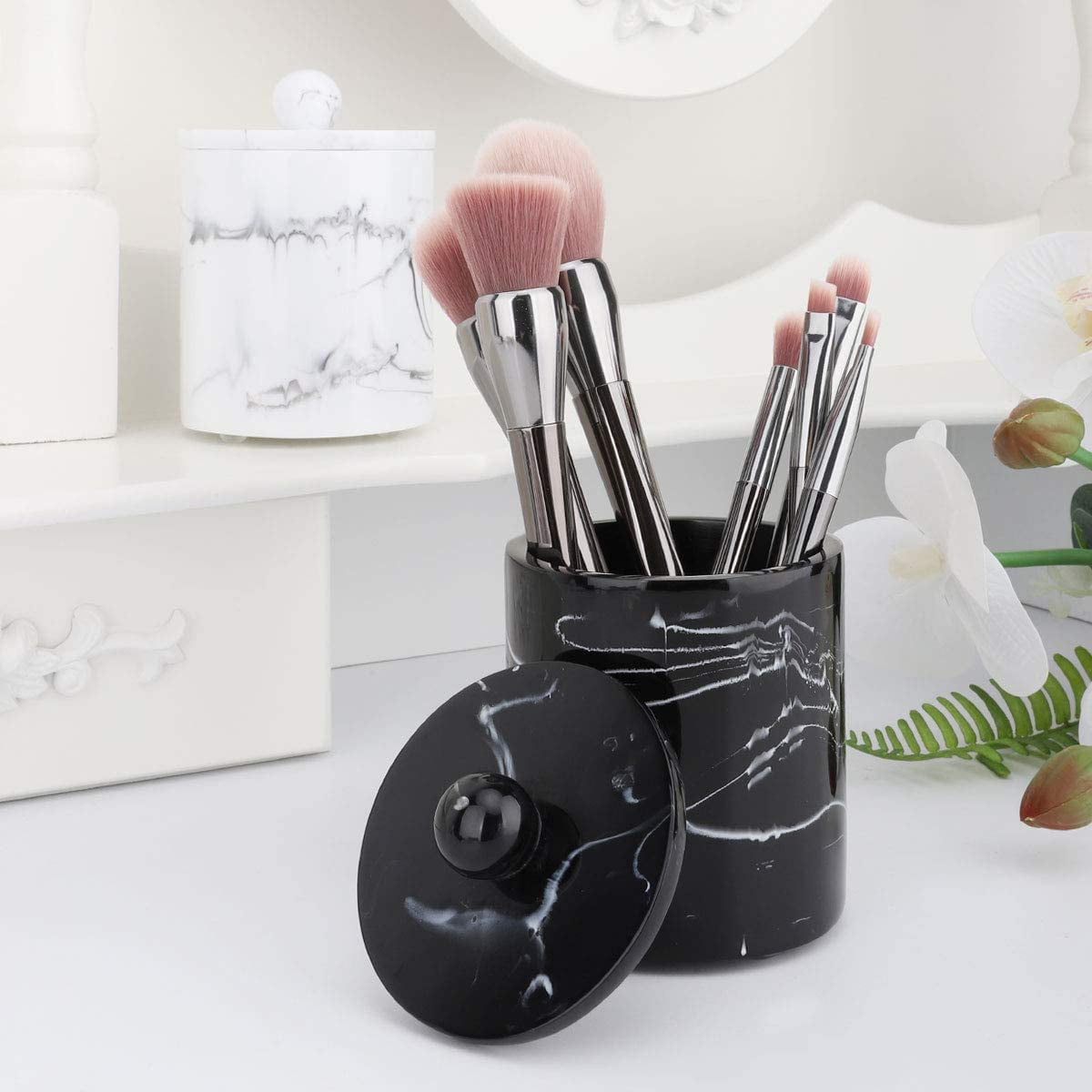 Rangement Coton Tige Pot Coton Tige Boite A Coton Tige, Rangement Coton Demaquillant Transparent Organisateur Salle De Bain Rangement Boite De Rangement Pour Cotons Tiges En Acrylique Rangement Et Organisation De La