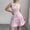 #280-Pink, variant on Haivin Ladies' Spring/Summer Solid Color Printed Round Neck Dress