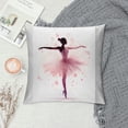 thumbnail image 2 of Shangniulu Throw Pillow Cover Ballet Cute Little Ballerina Dancing Girl in Pink Dress Cartoon Decorative Pillow Case Home Decor Square 18x18 Inches Pillowcase, 2 of 5