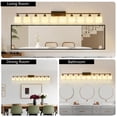 thumbnail image 5 of 10 Light Bathroom Vanity Lights Over Mirror, 65.4 inch Black Vanity Lights Fixtures with White Glass Shades Matte Black Modern Vanity Lights Black Bathroom Wall Lighting for Mirror Bedroom, 5 of 11