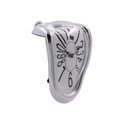 thumbnail image 2 of Reloj de fusión, estante colgante, elegante reloj de pared trenzado surrealista, reloj derretido para tienda, sala de estar, regalo de inauguración de Plata árabe, 2 of 8