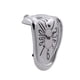 thumbnail image 2 of Reloj de fusión Reloj decorativo Adorno de pared de moda, Reloj de pared distorsionado de 7 pulgadas Reloj derretido para escritorio, oficina, mesa, Plata árabe, 2 of 8