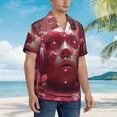 thumbnail image 3 of Honeii Surreal Pink Headphones Print Men’s Hawaiian Shirt,Classic Button-Down Short Sleeve Shirt, for Beach, Vacation, and Outdoor Activities,X-Large, 3 of 7
