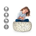 thumbnail image 2 of Grey and Yellow Storage Toy Bag Chair, Floral Pattern with Spiky Buds in Dot Form on Curvy Twigs, Stuffed Animal Organizer Washable Bag, Large Size, Charcoal Grey Yellow, by Ambesonne, 2 of 3