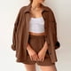 thumbnail image 4 of Conjunto de blusas y pantalones cortos a la moda para mujer conjunto informal de algodón y lino conjunto de sudadera cómodo y suelto, 4 of 7