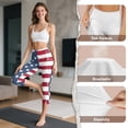 thumbnail image 6 of HELLHERO American Flag Printed Capri Leggings for Women High Waisted Yoga Pants Breathable Workout Leggings with Pockets, S, 6 of 7