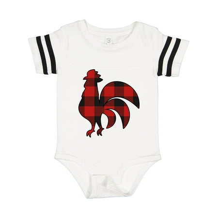 

Inktastic Rooster Silhouette Plaid Gift Baby Boy or Baby Girl Bodysuit