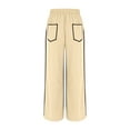 thumbnail image 5 of XFLWAM Womens Barrel Sweatpants Baggy Wide Leg Fall Palazzo Pants Casual Loose Drawstring High Waisted Lounge Trousers with Pockets Beige XXL, 5 of 8