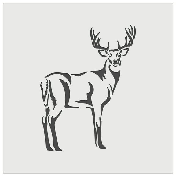 White-Tailed Deer Buck Hunting Forest Animal DIY Cookie Wall Craft Stencil - 5.5 Inch