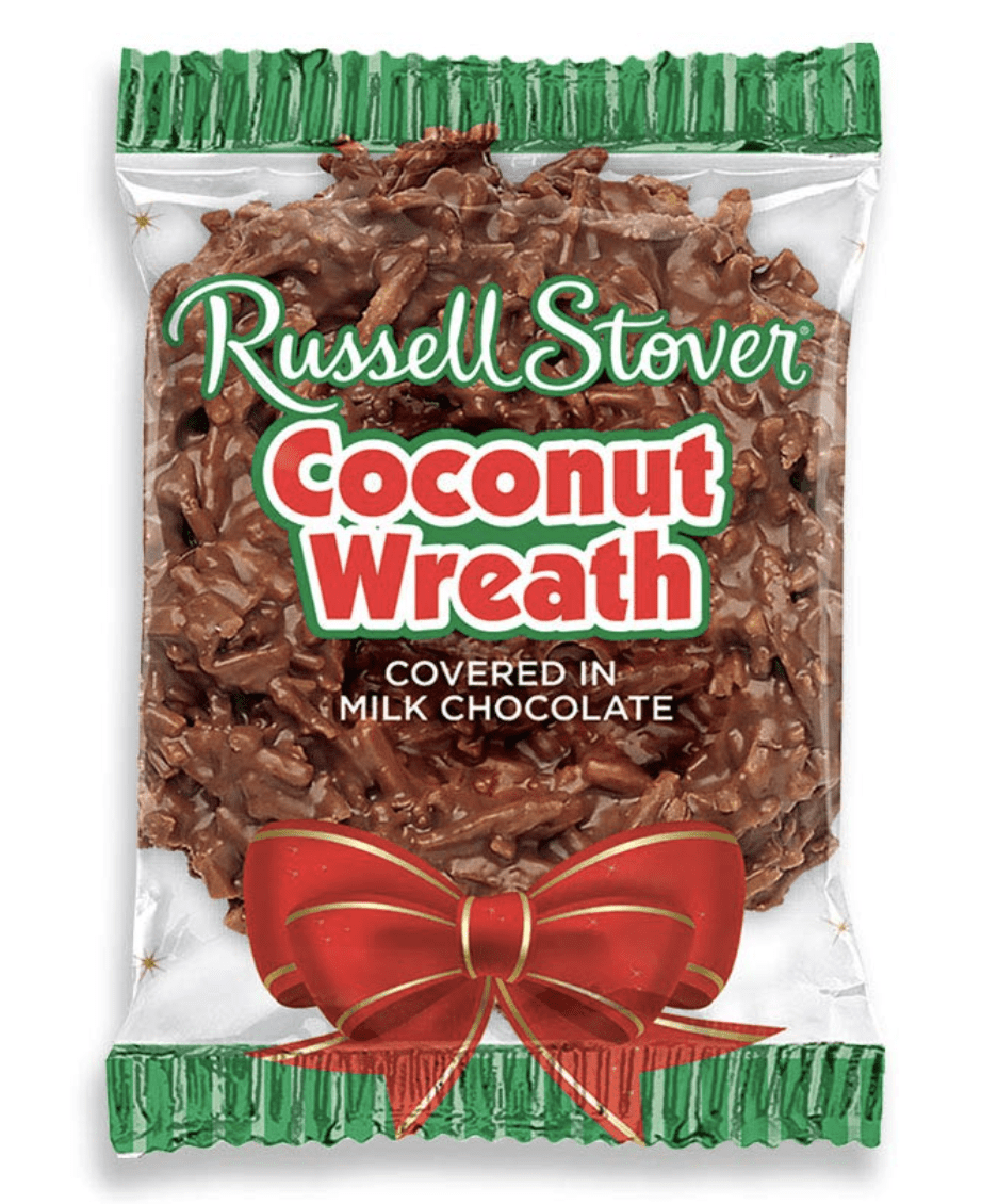 Russell Stover Coconut Wreaths Pack of 18 Milk Chocolate Coconut
