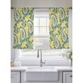 thumbnail image 5 of Sheer Curtains 54 Inches Long 2 Panels, Vintage Ethnic Cashew Flower Rod Pocket Curtain Voile Draperies, Abstract Floral on Yellow Light Filtering Window Treatment for Living Room Kitchen Bedroom, 5 of 8