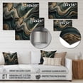 thumbnail image 4 of Designart "Abstract Artwork with Wave Twists" Abstract Liquid Ink Metal Art Living Room, 4 of 5