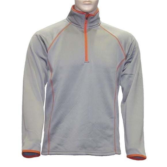 Mens Poly-Spandex Pullover, Small - Gray with Orange
