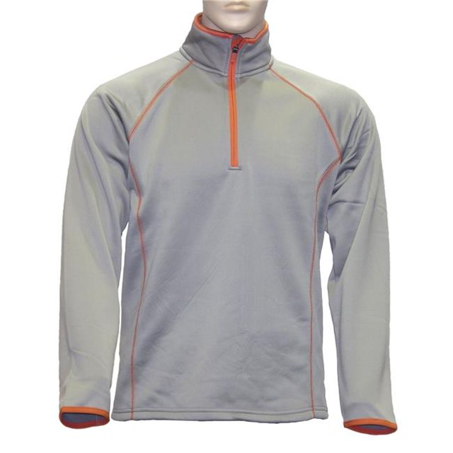 Mens Poly-Spandex Pullover, Small - Gray with Orange