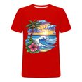 thumbnail image 4 of Miqool Mens Graphic T-Shirts Crew Neck Short Sleeve Hawaiian Tropical Palm Tree Floral Tees Tops Muscle Slim Fitted Workout Athletic Gym Shirts, 4 of 5
