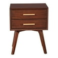 thumbnail image 2 of 25 Inch 2 Drawer Wooden Nightstand with Bar Pulls Brown- Saltoro Sherpi, 2 of 6