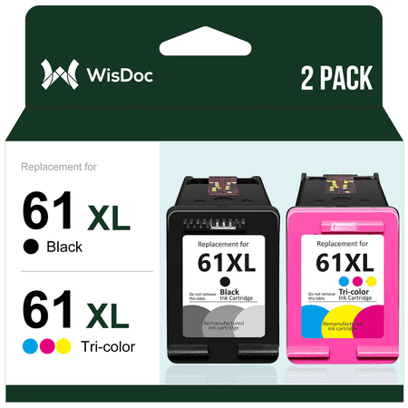 61XL Ink Cartridge for HP Ink 61 for HP 61 Ink Cartridge for HP Envy 5530 4500 Officejet 4630 4635 Desket 2540 1000 1510 Printer (1 Black，1 Color)