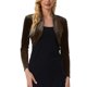 thumbnail image 1 of INSPIRE CHIC Chaqueta corta de terciopelo de manga larga abierta para mujer XL Marrón oscuro, 1 of 6