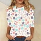 thumbnail image 1 of TaTaai Casual Easter Pullover for Women 3/4 Sleeve Round Neck Printed Loose Fit T Shirt Fashion Top Soft Comfortable Lightweight Blouse for Spring Summer Gift, 1 of 5