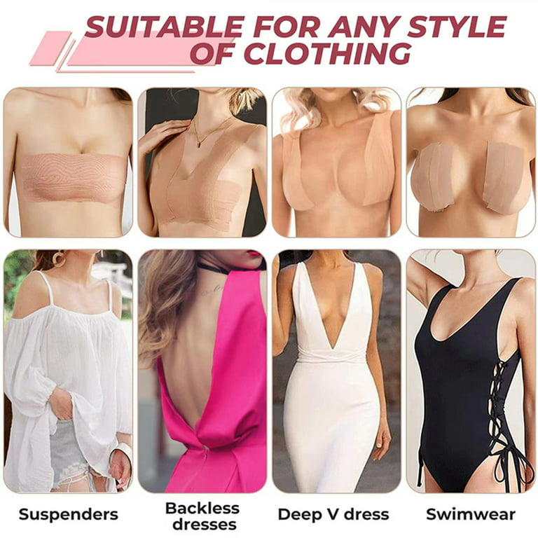 Boob Tape for Breast Lift, Boobytape for Large Breasts with Reusable Nipple  Covers, Breast Tape with Free Pasties, Backless Bra, Invisible lifting 