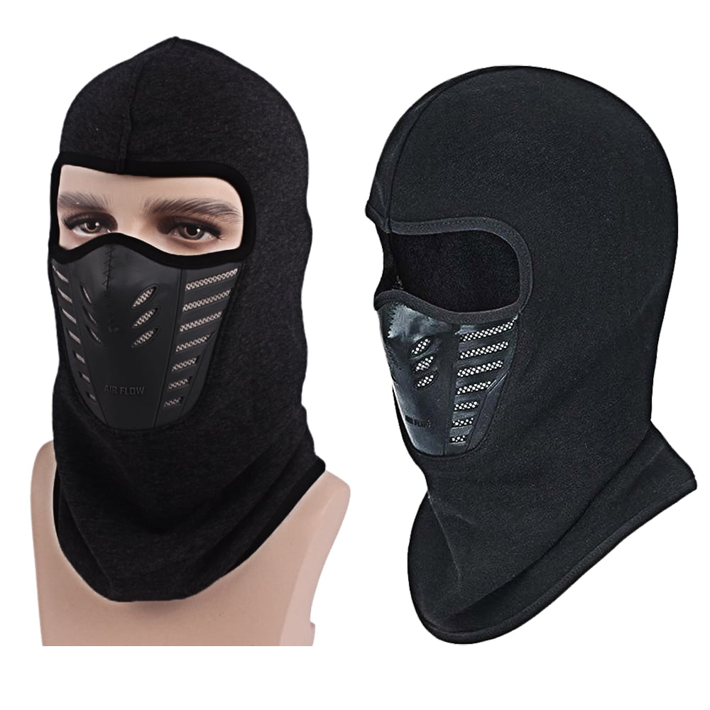 Black YINXN Multipurpose Use Thermal Fleece Hooded Balaclava Mask Winter Neck Warmer for Motorcycle Skiing Cycling Snowboarding Motorbile Face Mask For Men/Women 