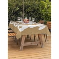 thumbnail image 2 of Outdoor Tablecloth with Umbrella Hole and Zipper, Easter Bunny Rectangle Table Cloth 60x102 Inch Waterproof Tablecloth, Cute Rabbit Family Vintage Brown Abstract Picnic Table Cover for Patio Camping, 2 of 7