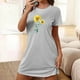 thumbnail image 1 of Camisón corto de mujer, vestido de largo medio con estampado de moda, camisón corto extragrande de mujer, camisón de manga corta con estampado de pecho a la moda, camisón de mujer, 1 of 5