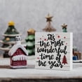thumbnail image 4 of Zomyto 7"x7" Rustic Winter Merry Christmas Tree Wood Box Sign, Farmhouse Christmas Santa Artwork Decor, Wood Square Sign Desk Block Signs Home Shelf Office Decoration, 4 of 5